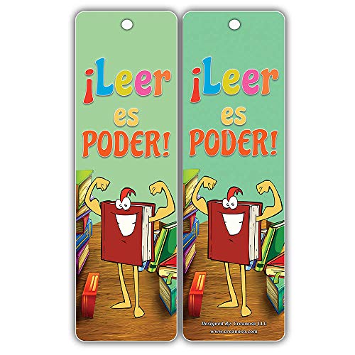Creanoso I Love Reading Bookmarks (30-Pack) Ã¢â‚¬â€œ Inspiring Spanish Reading Words Bookmarkers Bulk Set Ã¢â‚¬â€œ Premium Quality Book Clippers for Kids, Boys, Girls