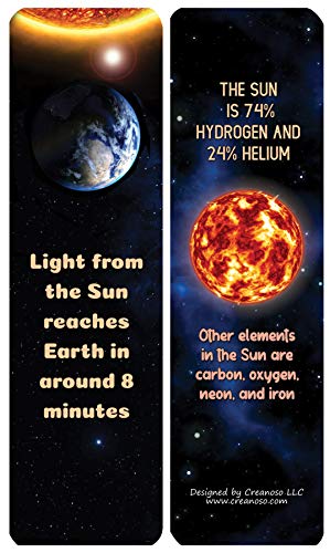 Creanoso Fun Sun Facts Bookmarks (30-Pack) - Classroom Reward Incentives for Students and Children - Stocking Stuffers Party Favors & Giveaways for Teens & Adults