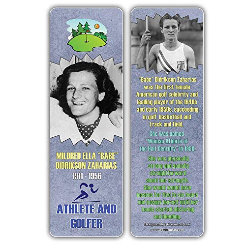 Creanoso Famous Historical Americans Athletes Facts Bookmarks (30-Pack) Ã¢â‚¬â€œ Learning Facts Rewards Cards Ã¢â‚¬â€œ Awesome Educational Gift Bookmarks for Students, Boys, Girls, Teens, Sports Enthusiasts