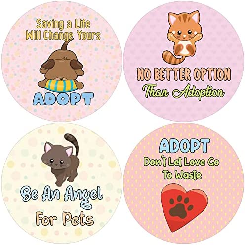 Creanoso Adopt don't shop Stickers (10 Sets X 16 Designs)â€“ Sticker Card Giveaways for Kids â€“ Awesome Stocking Stuffers Gifts for Boys & Girls â€“ Classroom Home Rewards Enticements