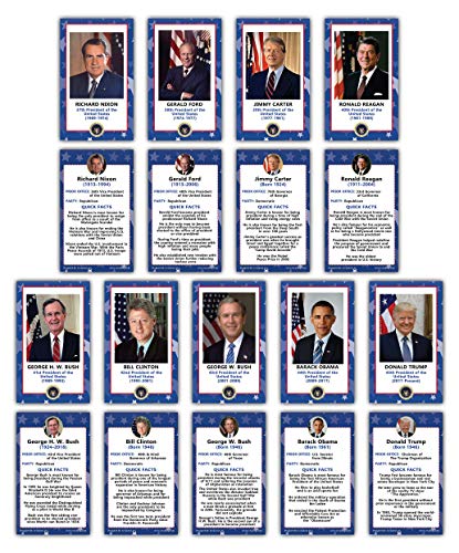 Creanoso US Presidents Flash Cards (135-Pack) â€“ Presidential Learning Cards Gift Set â€“ Stocking Stuffers Gift for Kids, Boys & Girls â€“ Teaching Materials Tools â€“ 45 Presidents â€“ Washington to Trump