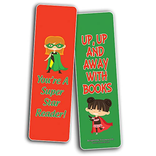 Creanoso Super Bookmarks for Kids Reading Star (30-Pack) Ã¢â‚¬â€œ Six Assorted Quality Reading Bookmarks for Kids Ã¢â‚¬â€œ Premium Gift Set Boys & Girls Ã¢â‚¬â€œ Stocking Stuffers Gifts for Children Ã¢â‚¬â€œ Reading Book Clip