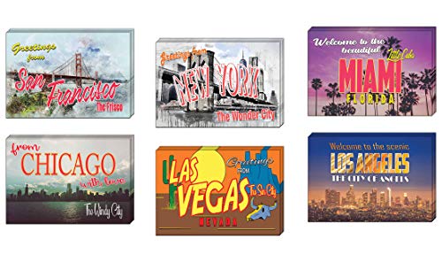 Creanoso Famous US National Parks Travel Cards (30-Pack) â€“ 6 Famous US National Parks - Premium Post Cards Set for Travelers, Tourists Men, Women â€“ Yosemite Grand Canyon Joshua Tree Zion