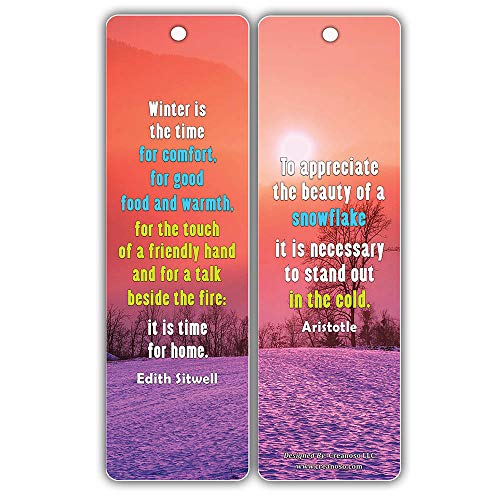 Creanoso Winter Reading Inspirational Quotes Bookmarks (60-Pack) ÃƒÂ¢Ã¢â€šÂ¬Ã¢â‚¬Å“ Six Assorted Quality Bookmarks Bulk Set ÃƒÂ¢Ã¢â€šÂ¬Ã¢â‚¬Å“ Premium Gift for Bookworms ÃƒÂ¢Ã¢â€šÂ¬Ã¢â‚¬Å“ Awesome Bookmarks