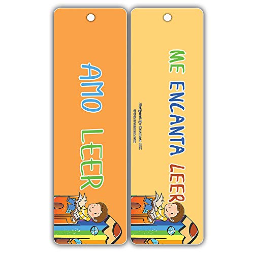 Creanoso I Love Reading Bookmarks (30-Pack) Ã¢â‚¬â€œ Inspiring Spanish Reading Words Bookmarkers Bulk Set Ã¢â‚¬â€œ Premium Quality Book Clippers for Kids, Boys, Girls