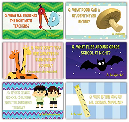 Creanoso Back to School Lunch Box Flashcards for Kids (60-Pack) â€“ Hilarious and Funny Note Cards for Children â€“ Unique Gift Set for Boys, Girls â€“ Silly Jokes Cards â€“ School Rewards