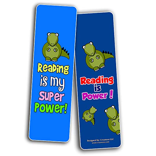 Creanoso Dinosaur Kingdom Reading Bookmark for Kids (60-Pack) ÃƒÂ¢Ã¢â€šÂ¬Ã¢â‚¬Å“ Awesome Book Page Marker Clip Set ÃƒÂ¢Ã¢â€šÂ¬Ã¢â‚¬Å“ Premium Gift for Boys & Girls, Children ÃƒÂ¢Ã¢â€šÂ¬Ã¢â‚¬Å“ Rewards Incentives ÃƒÂ¢Ã¢â€šÂ¬Ã¢â‚¬Å“ Card Stock