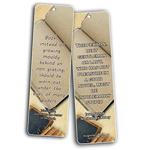 Creanoso Avid Reading Classic Quotes Bookmarker Cards (60-Pack) ÃƒÂ¢Ã¢â€šÂ¬Ã¢â‚¬Å“ Premium Quality Book Reading Bookmarks Design ÃƒÂ¢Ã¢â€šÂ¬Ã¢â‚¬Å“ Premium Gift for Men Women Adult, Bookworm ÃƒÂ¢Ã¢â€šÂ¬Ã¢â‚¬Å“ Awesome Bookmarks