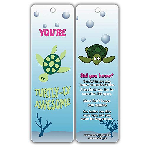 Creanoso Fun Learning Facts Under the Sea Bookmarks (30-Pack) Ã¢â‚¬â€œ Six Sea Creatures Facts Bookmark Design Bulk Set Ã¢â‚¬â€œ Premium Quality Book Clippers for Kids, Boys, Girls