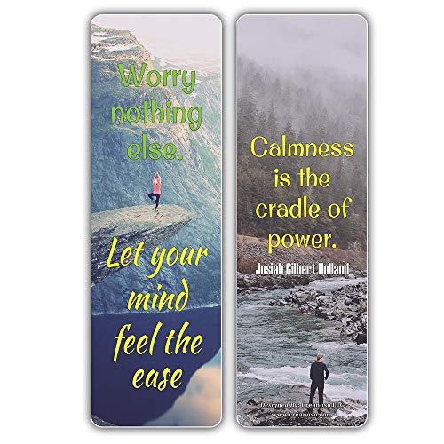 Creanoso Mind Relaxation Meditation Sayings Bookmarks (30-Pack) - Book Reading Rewards Incentives - Cool Gift Token Giveaways for Men Women Bookworms