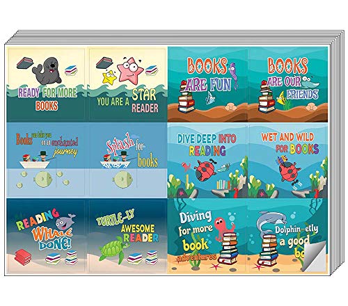 Creanoso Cute Sayings Sea Creatures Stickers (10-Sheet) â€“ Total 120 pcs (10 X 12pcs) Individual Small Size 2.1 x 2. Inches , Waterproof, Unique Personalized Themes Designs, Any Flat Surface DIY Decoration Art Decal for Boys & Girls, Children, Teens