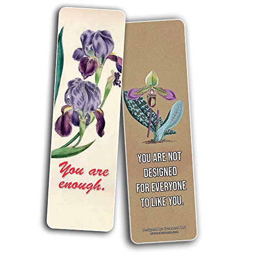 Creanoso Inspirational Sayings Floral Bookmarks (60-Pack) ÃƒÂ¢Ã¢â€šÂ¬Ã¢â‚¬Å“ Inspiring Inspirational Sayings Bookmarker Cards ÃƒÂ¢Ã¢â€šÂ¬Ã¢â‚¬Å“ Premium Stocking Stuffer Gift for Men, Women, Teens, Bookworms