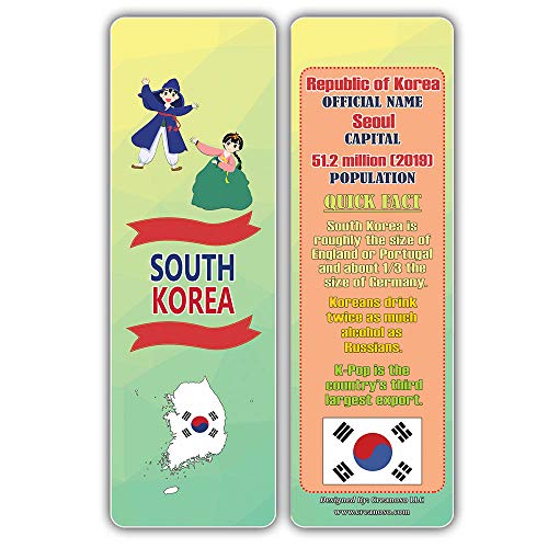Creanoso Asia & Pacific Countries Facts Educational Series 2 Bookmarks (30-Pack) Ã¢â‚¬â€œ Unique Learning Facts Rewards Cards Ã¢â‚¬â€œ Awesome Educational Stocking Stuffers Gift Bookmarks for Students, Boys, Girls