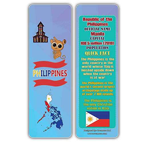 Creanoso Asia & Pacific Countries Facts Educational Series 2 Bookmarks (30-Pack) Ã¢â‚¬â€œ Unique Learning Facts Rewards Cards Ã¢â‚¬â€œ Awesome Educational Stocking Stuffers Gift Bookmarks for Students, Boys, Girls