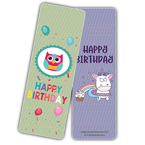 Creanoso Birthday Party Bookmarks (30-Pack) Ã¢â‚¬â€œ Birthday Party Reading Bookmarkers Bulk Card Set Ã¢â‚¬â€œ Premium Quality Cards Ã¢â‚¬â€œ Stocking Stuffers Gift for Boys, Girls, Teens, Kids, Adult