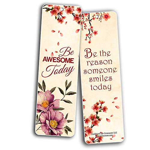 Creanoso Floral Positive Mindset Inspirational Quote Bookmarks (30-Pack) Ã¢â‚¬â€œ Powerful Lady Sayings About Character Ã¢â‚¬â€œ Stocking Stuffers Gift for Women, Ladies, Girls, Wife