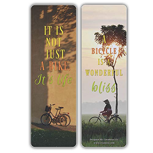 Creanoso Biking Hobby Quote Sayings Bookmarks (30-Pack) Ã¢â‚¬â€œ Stocking Stuffers Gift for Cyclists, Men, Women, Adults Ã¢â‚¬â€œ Cool Bookmarker Gift Tokens Collection Set Ã¢â‚¬â€œ Page Clip Ã¢â‚¬â€œ Employee Rewards