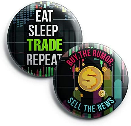 Stock Trading Pinback Buttons (1-Set X 10 Buttons)