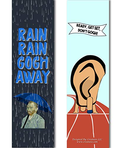 Creanoso Funny Bookmark Series 1 - Vincent Van Gogh Jokes (60-Pack) - Stocking Stuffers Gifts for Men Women Teens Kids