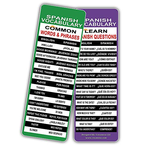 Creanoso Funny Spanish Jokes Bookmarks (60-Pack) - Premium Quality Gift Ideas for Children, Teens, & Adults for All Occasions - Stocking Stuffers Party Favor & Giveaways