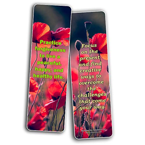 Creanoso How to be happy Despite of Circumstances Bookmarks (60-Pack) ÃƒÂ¢Ã¢â€šÂ¬Ã¢â‚¬Å“ Inspirational Quote Sayings Bookmarker Cards - Awesome Page Marker Set ÃƒÂ¢Ã¢â€šÂ¬Ã¢â‚¬Å“ Premium Gift for Men & Women, Adults, Teens
