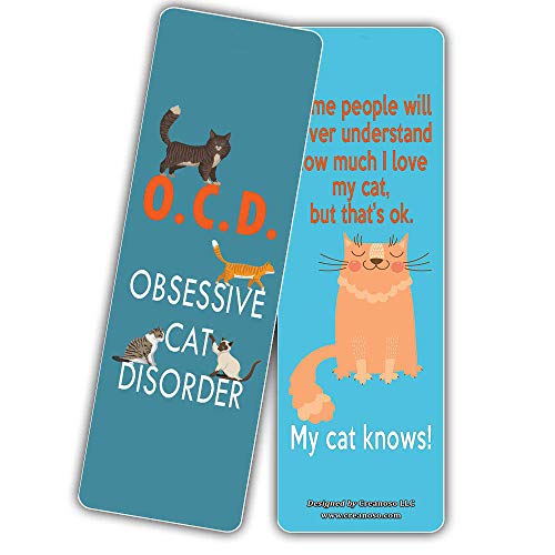 Creanoso Cat Bookmarks for Men, Women, Boys, Girls, Teens (30-Pack) Ã¢â‚¬â€œ Premium Reading Gifts Token Card Set (6 Designs x 5 pcs each = Total 30 pcs)