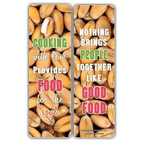 Creanoso Food Lovers Inspirational Quotes Bookmark Cards Series 2 (30-Pack) Ã¢â‚¬â€œ Stocking Stuffers Gift for Chefs, Cooks, Food Lovers, Adult Men & Women Ã¢â‚¬â€œ Home Food Supplies