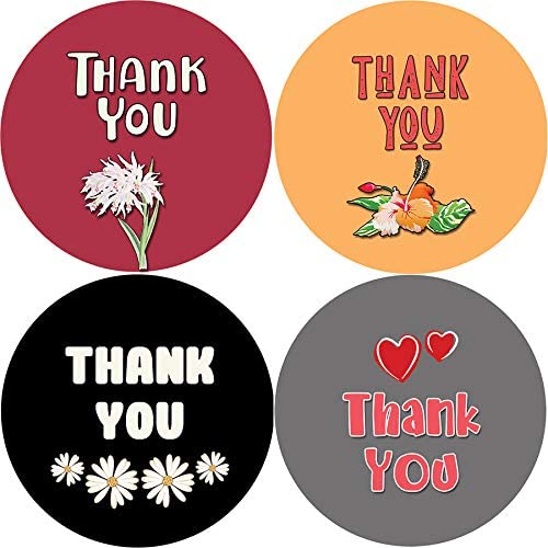 Thank You Stickers (10-Sheet) - 1.5 Round 16 Designs - for Birthdays, Weddings, Giveaways, Bridal Showers and Perfect for Small Business Owner - for Gifts Bags,Envelopes,Bubble mailers& Bags