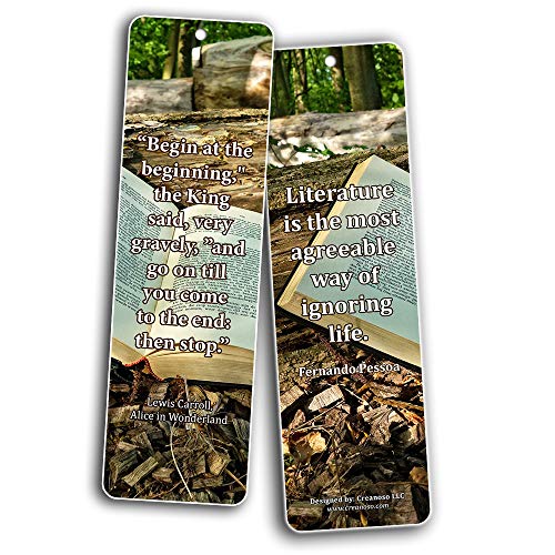 Creanoso Avid Reading Classic Quotes Bookmarker Cards (60-Pack) ÃƒÂ¢Ã¢â€šÂ¬Ã¢â‚¬Å“ Premium Quality Book Reading Bookmarks Design ÃƒÂ¢Ã¢â€šÂ¬Ã¢â‚¬Å“ Premium Gift for Men Women Adult, Bookworm ÃƒÂ¢Ã¢â€šÂ¬Ã¢â‚¬Å“ Awesome Bookmarks