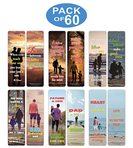 Dad Gifts - Father and Son Quotes Bookmarks (60-Pack) ÃƒÂ¢Ã¢â€šÂ¬Ã¢â‚¬Å“ Premium Gift Bookmarks Gift Ideas for Father and Son ÃƒÂ¢Ã¢â€šÂ¬Ã¢â‚¬Å“ Unique Father Gifts