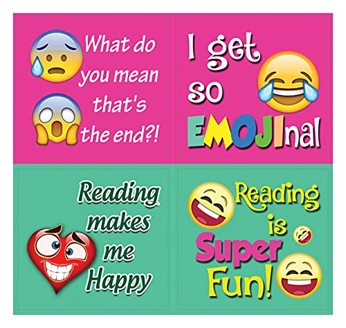 Emoji Stickers Inspirational Book Reading Sayings for Bookworms (20-Sheet) - 240 Labels Reading Quotes â€“ Gift Rewards Ideas â€“ Parents Teachers Classroom Incentives