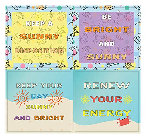 Creanoso Inspirational Sayings Happy Thoughts Stickers â€“ Sun Theme (20-Sheet) â€“ Premium Gift Set for Men Women Teens Adults â€“ Business Giveaways â€“ Employee Rewards Incentives â€“ DIY Decal DÃ©cor Art