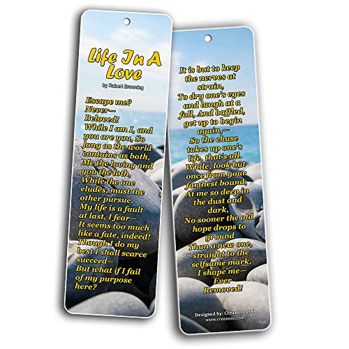 Famous Classical Short Poems Bookmarks Series 3 - Life (30-Pack)