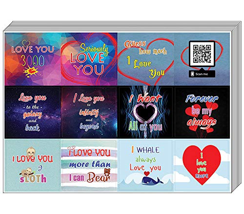 Love You 3000 Stickers (20-Sheet) â€“ Stocking Stuffers Gift Set for Husbands Wife Dad Mom Children Son Daughter â€“ Planner Stickers Birthday Mason Jar Party Favors DÃ©cor Decal â€“ Stocking Stuffers Gifts