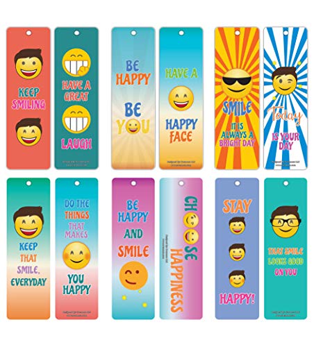 Creanoso Inspiring Smiley Happy Face Bookmarkers (30-Pack) Ã¢â‚¬â€œ Stocking Stuffers Gift for Bibliophiles, Book Worms, Young Book Lovers Ã¢â‚¬â€œ Party Supplies Ã¢â‚¬â€œ Book Clubs Reading Ã¢â‚¬â€œ Office Supplies