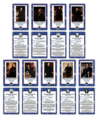 Creanoso US Presidents Flash Cards (135-Pack) â€“ Presidential Learning Cards Gift Set â€“ Stocking Stuffers Gift for Kids, Boys & Girls â€“ Teaching Materials Tools â€“ 45 Presidents â€“ Washington to Trump