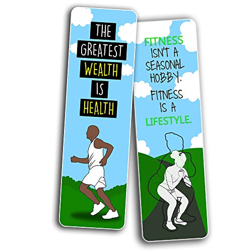 Creanoso Inspirational Sayings Fitness Bookmarks (60-Pack) ÃƒÂ¢Ã¢â€šÂ¬Ã¢â‚¬Å“ Stocking Stuffers Gift for Body Builders, Fitness Athletes, Men, Women ÃƒÂ¢Ã¢â€šÂ¬Ã¢â‚¬Å“ Cool Sports Athletic Giveaways Collection Set ÃƒÂ¢Ã¢â€šÂ¬Ã¢â‚¬Å“ Page Clippers
