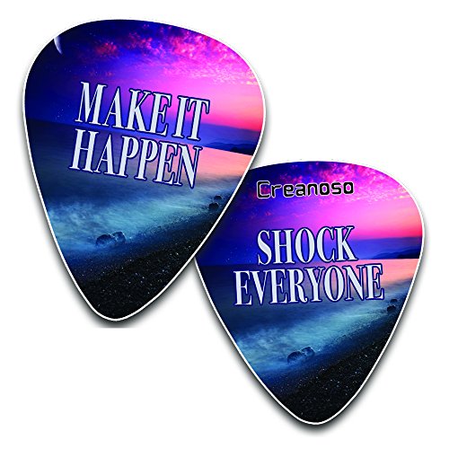 Creanoso Cool Guitar Picks (12-Pack) - Inspirational Success Quotes Unique for Men Him Boyfriend husband Her wife Girls - Stocking Stuffers for Christmas New Year Birthday Party Favors