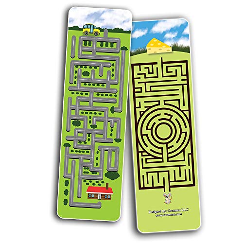 Puzzle Maze Game Bookmarks (60-Pack)-Premium Gift Ideas for Children, Teens, Adults - Stocking Stuffers Party Favor & Giveaways