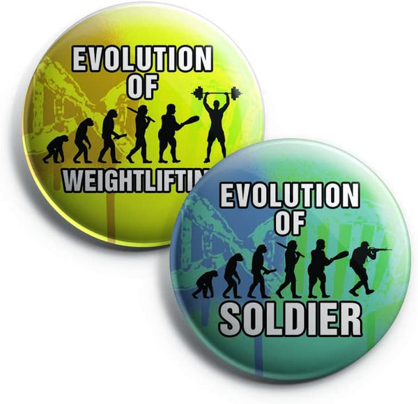 Funny Evolution Button Pins (1-Set X 10 Buttons)