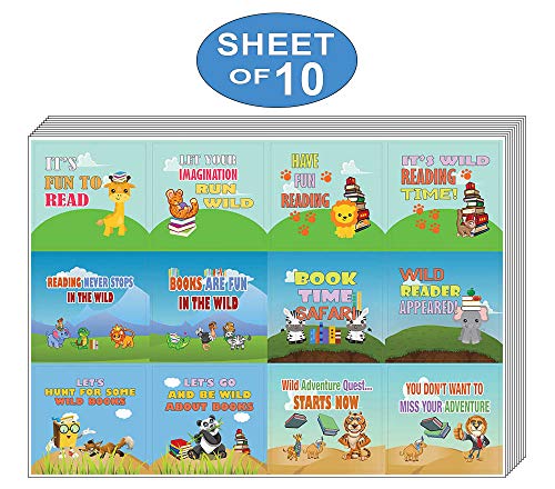 Creanoso Cute Sayings Wild Animals Stickers (10-Sheet) â€“ Total 120 pcs (10 X 12pcs) Individual Small Size 2.1 x 2. Inches , Waterproof, Unique Personalized Themes Designs, Any Flat Surface DIY Decoration Art Decal for Boys & Girls, Children, Teens
