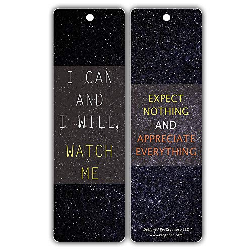 Creanoso Inspirational Mind and Thought Sayings Quotes Bookmarkers (60-Pack) ÃƒÂ¢Ã¢â€šÂ¬Ã¢â‚¬Å“ Deep Reflection Thoughts Bookmarks Card Set ÃƒÂ¢Ã¢â€šÂ¬Ã¢â‚¬Å“ Premium Professional Gifts ÃƒÂ¢Ã¢â€šÂ¬Ã¢â‚¬Å“ Awesome Bookmarks