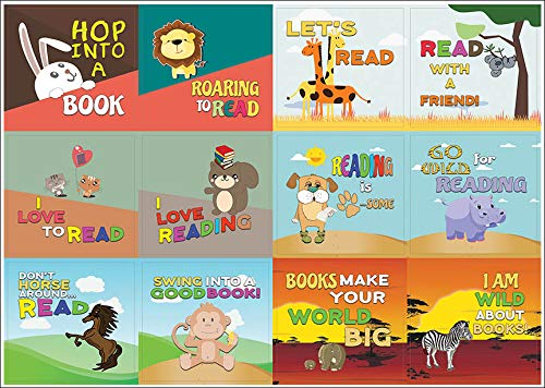 Creanoso Cute Sayings Animal Safari Stickers (20-Sheet) â€“ Funny Gift Stickers for Kids â€“ Awesome Stocking Stuffers Gifts for Boys & Girls, Children, Teens â€“ Wall Table Surface DÃ©cor Decal