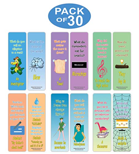 Creanoso Hilariously Silly and Funny Jokes Series 5 Bookmarks Cards (30-Pack) - Party Favors Teacher Classroom Reading Rewards and Incentive Gifts for Boys & Girls Ã¢â‚¬â€œ Party Supplies Ã¢â‚¬â€œ Art Decal