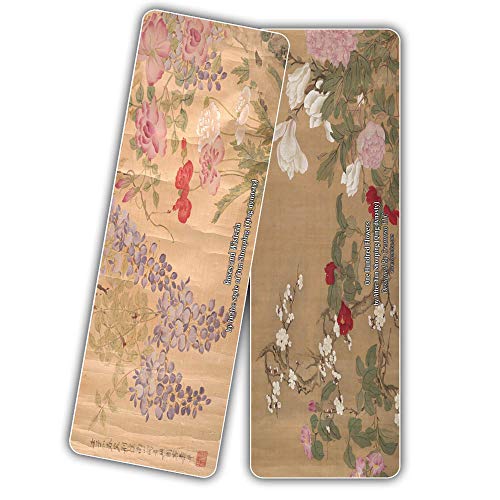 Creanoso Classic China Classical Arts Paintings Bookmarks (60-Pack) - Inspirational Chinese Art Impressions Bookmarker Card Set - Great Stocking Stuffers for Men, Women, Teens, Artists