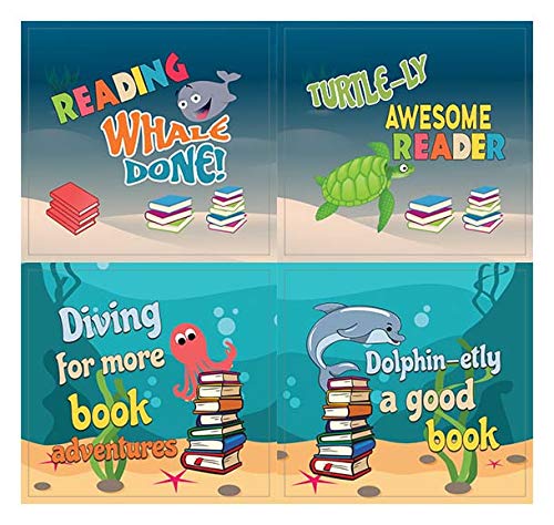 Creanoso Cute Sayings Sea Creatures Stickers (10-Sheet) â€“ Total 120 pcs (10 X 12pcs) Individual Small Size 2.1 x 2. Inches , Waterproof, Unique Personalized Themes Designs, Any Flat Surface DIY Decoration Art Decal for Boys & Girls, Children, Teens