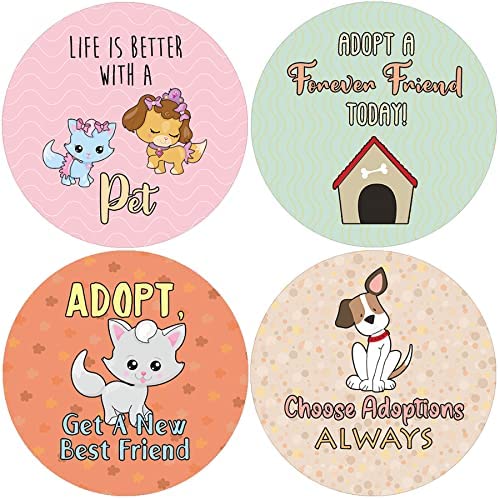 Creanoso Adopt don't shop Stickers (10 Sets X 16 Designs)â€“ Sticker Card Giveaways for Kids â€“ Awesome Stocking Stuffers Gifts for Boys & Girls â€“ Classroom Home Rewards Enticements