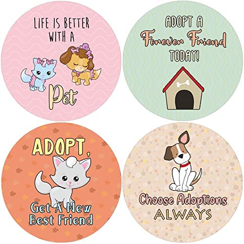 Creanoso Adopt don't shop Stickers (5 Sets X 16 Designs) â€“ Sticker Card Giveaways for Kids â€“ Awesome Stocking Stuffers Gifts for Boys & Girls â€“ Classroom Home Rewards Enticements