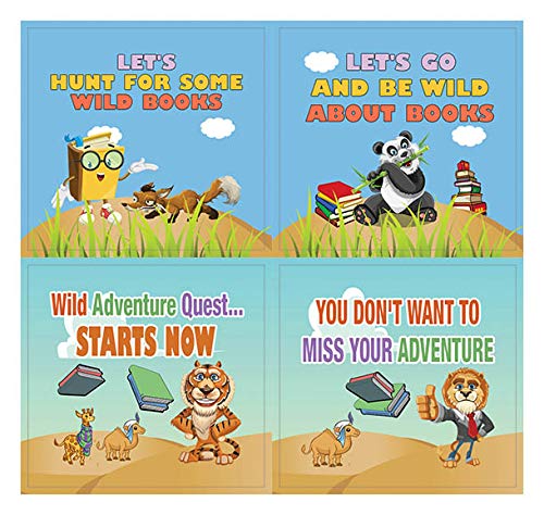 Creanoso Cute Sayings Wild Animals Stickers (10-Sheet) â€“ Total 120 pcs (10 X 12pcs) Individual Small Size 2.1 x 2. Inches , Waterproof, Unique Personalized Themes Designs, Any Flat Surface DIY Decoration Art Decal for Boys & Girls, Children, Teens