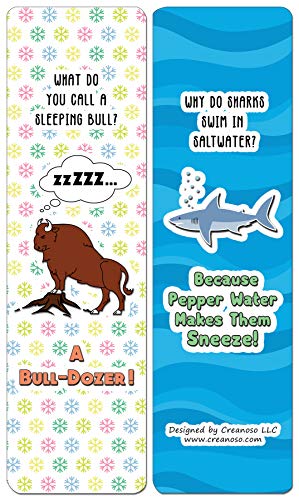 Creanoso Jokes for Kids Series Bookmarks Cards - Series 1 (30-Pack) - Classroom Reward Incentives for Students and Children - Stocking Stuffers Party Favors & Giveaways for Teens & Adults